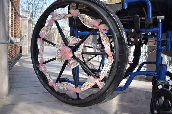 Pink Floral Ribbon Wheelchair Accessories, Wheelchair Decorations, Mobility  Aid Accessories, Affordable, Tulle-tied 