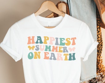 Gelukkigste zomer op aarde Shirt, Disney Summer Shirt, Disney Trip Shirt, Good Vibes Beach Shirt, Surfshirt, Beach Party Shirt