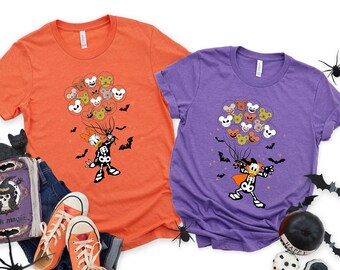 Disney Halloween Shirt, Donald Skeleton Balloon Shirt, Daisy Skeleton Balloon Shirt, Halloween Party Tee, Disney Trip Shirt