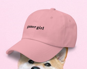 Gamer Girl Dad Hat Minimalist Pastel Colors, Meme Hat, Streamer Hat, Gen Z Gift, Teen Gift, Tween Gift, Gamer Girl Aesthetic, Kawaii Fashion