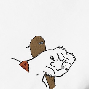 Grug T-Shirt - Meme Embroidery - Dank Meme Clothing - Wojak Meme Shirt - Funny Tshirt Gift - Minimalist Embroidered Meme Merch