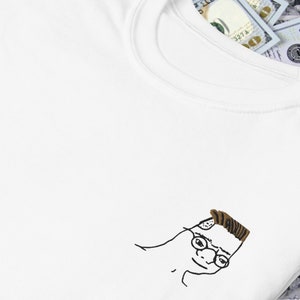 Zoomer Embroidered T-Shirt - Wojak Feel Guy Meme Shirt - Dank Meme Zoomer Gift - Minimalist Embroidered Meme Merch