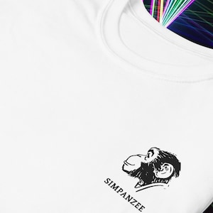Simpanzee Embroidered T-Shirt with Chimpanzee, Meme Merch, Meme Shirt, Zoomer Shirt, Millennial Gift, Internet T-Shirt, Detailed Monke Meme