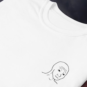 Classic Feels Guy Embroidered T-Shirt - Feel Guy Meme Shirt - Dank Meme Zoomer Gift - Minimalist Embroidered Meme Merch