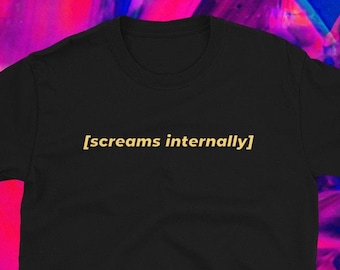 Screams Internally ORIGINAL Subtitle Meme Black T-Shirt  - Reaction Image - Descriptive Noise - Zoomer Joke Gift