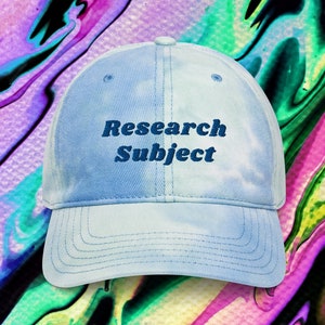 Research Subject Vaporwave Tie Dye Hat - Minimalist Design Pastel Tie Dye Colors - Psychedelic Edgy Cap