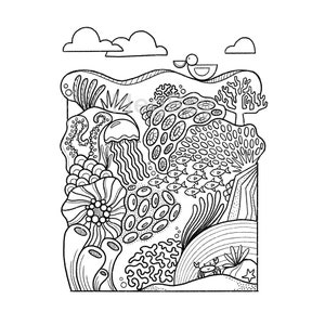 Coral Reef Coloring Page | Digital Download