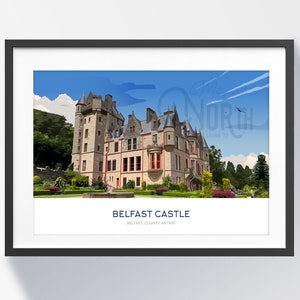 Belfast Castle, travel print, Irish art, handmade in Ireland, Wedding Joys, and Christmas Magic