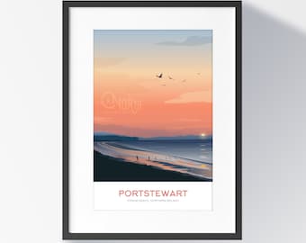 Impresión artística de Portstewart Strand: Costa norte de Antrim, Irlanda