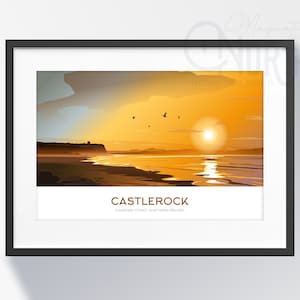 Castlerock Travel prints, Ireland. Irish travel prints from Magnetic North Art.
Castlerock Beach, beach art, North Antrim coast, Northern Ireland art prints, Rathlin travel prints, poster art.