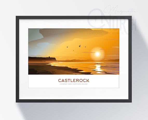 Castlerock Beach Sunset Print: Irish Coastal Art, County Antrim