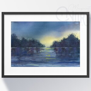 Lough Erne, wydruk akwarelowy, Fermanagh, Irlandia Północna, Irlandia, wydruk podróżny, prezent ślubny, prezent świąteczny, krajobrazy