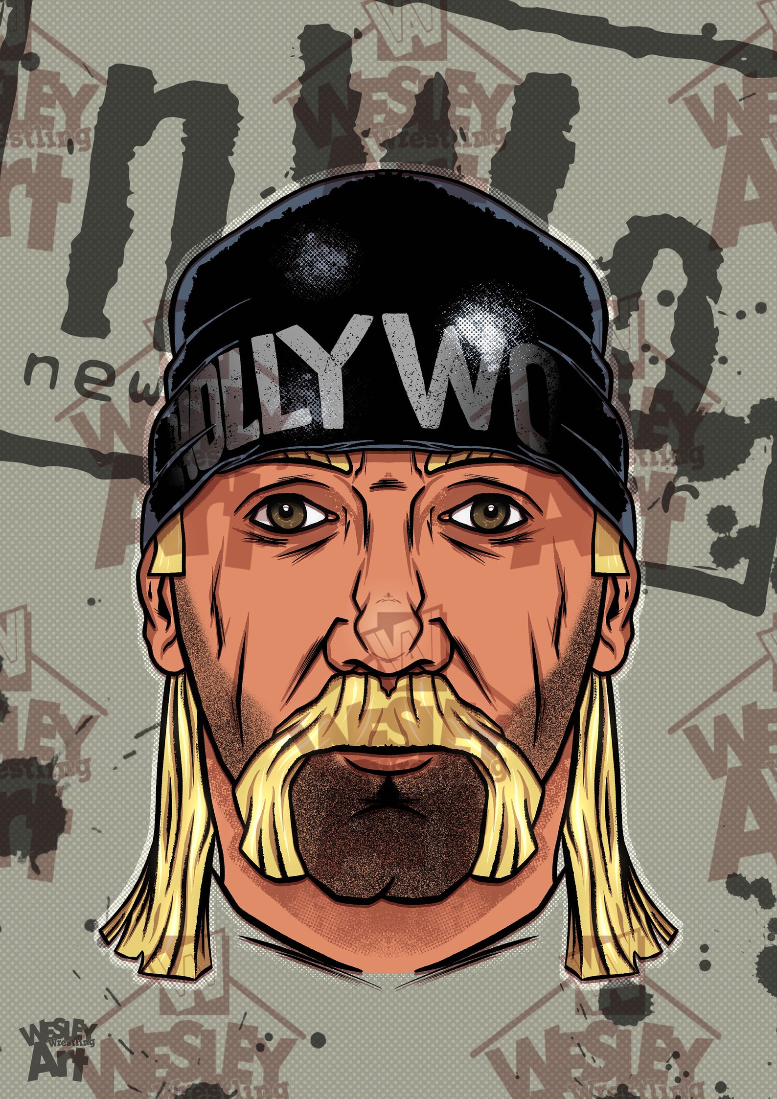 Hollywood Hogan Digital Art WWE Wrestling Digital Etsy