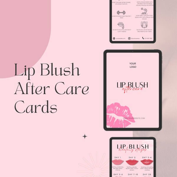 Lip Blush Aftercare Cards Etsy