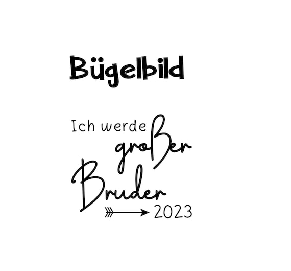Bügelbild Ich werde großer Bruder 2023 Etsy.de