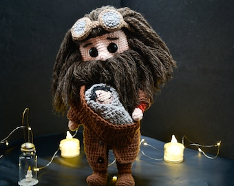 Hagrid and Baby Harry Potter - Crochet Pattern – Inspired by Harry Potter – Amigurumi Pattern Spanish - English PDF