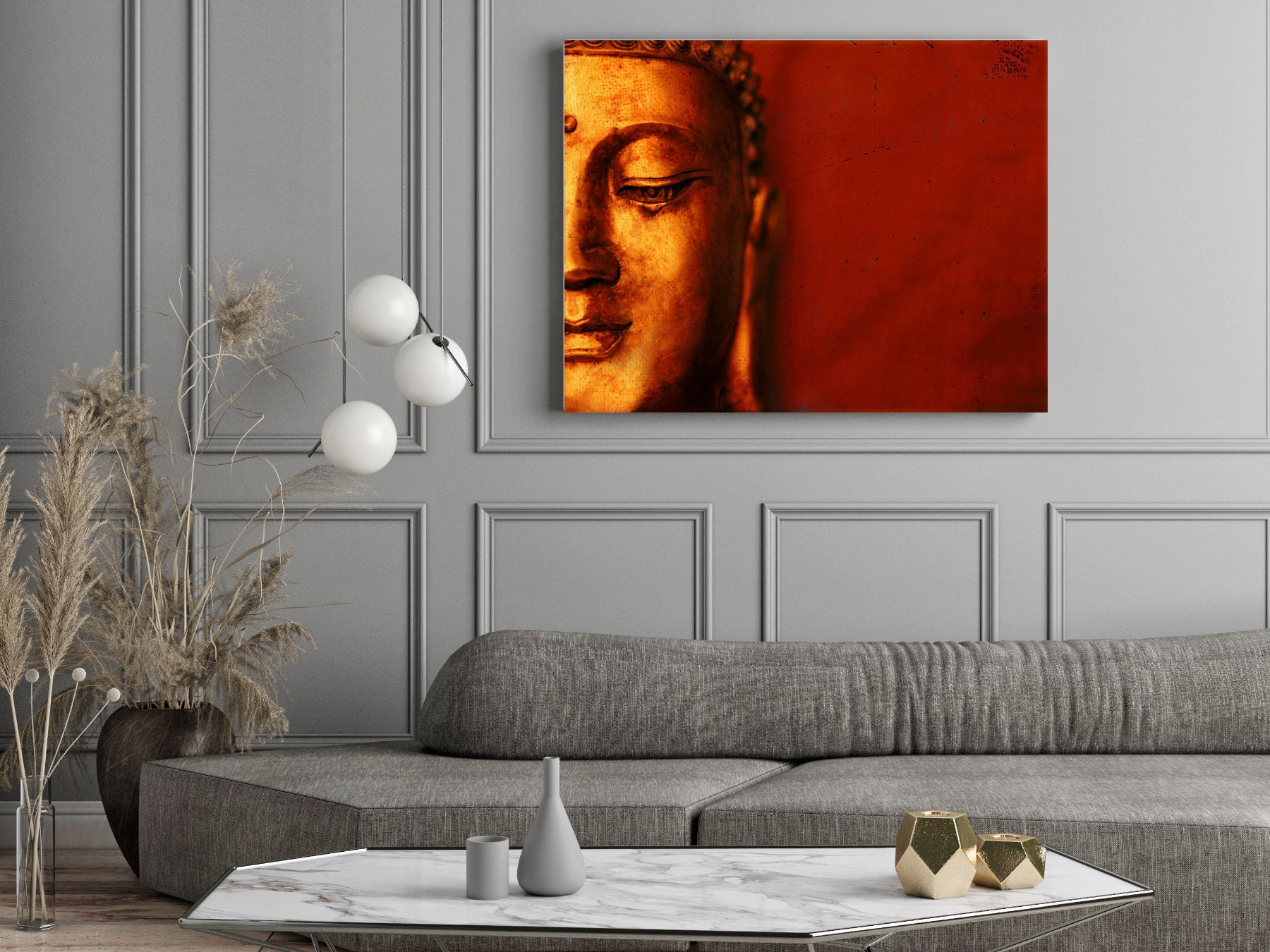 Golden Buddha Wall Art Space Buddha Print Zen Decor Spiritual Etsy