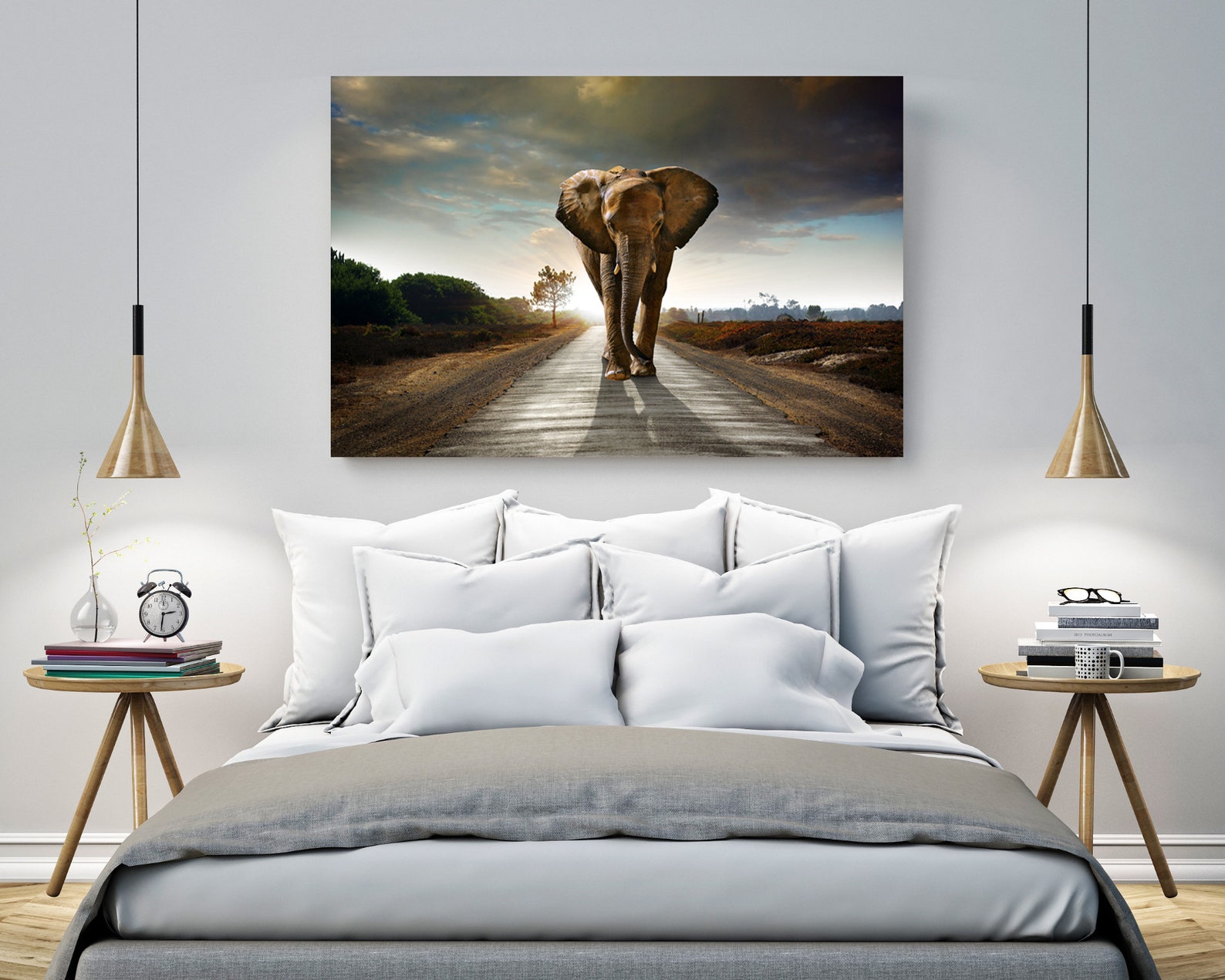 Elephant Wall Prints Art Decor Elephant Painting on Canvas Art | Etsy