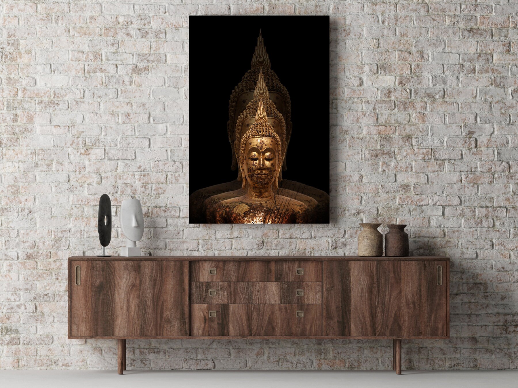Golden Buddha Wall Art Space Buddha Print Zen Decor Spiritual Etsy