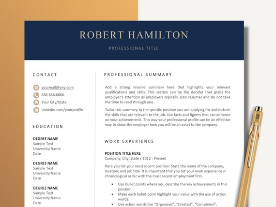 Modern Executive Resume Template - Il 570xN.4496903872 J4bt