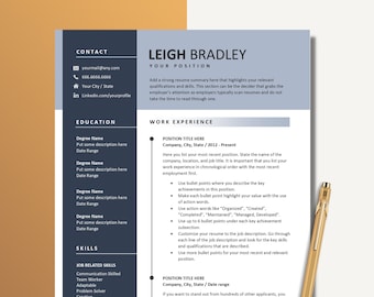 Modern, Executive Resume Template for MS Word and Mac Pages, CV Template, Professional CV Template, 1,2 and 3 Pages Resume Template