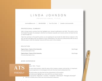 ATS-Friendly Resume Template, Word and Pages, Instant Download, Matching Cover Letter, A4 and US Letter, 1,2 and 3 Page, Professional Layout