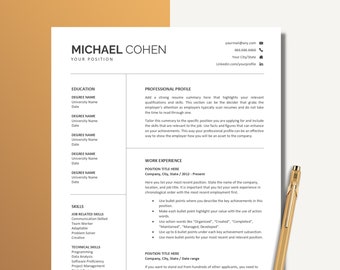 Resume Template Google Docs , Modern Executive Resume, Resume Template and Cover Letter , Marketing Resume, CV Template, Instant Download