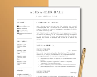 Professional Resume Template, Word and Pages with Matching Cover Letter, References and Thank You Letter, PLUS Job Starter Resume Package!