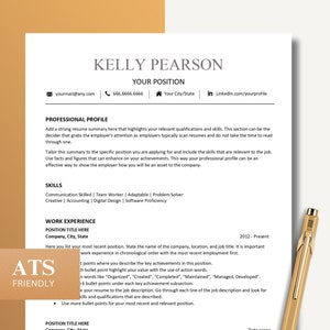 Modern, Clean Resume, ATS Friendly Resume Template and Cover Letter for Word and Apple Pages, Instant Download