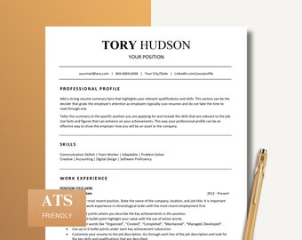 ATS Friendly Resume Template, Clean, Modern CV Template for Word and Pages, Simple Resume, Applicant Tracking System Resume
