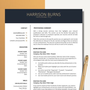 Executive Resume Template ATS, CV Template Professional, C Level Resume, CEO Resume Template for Word and Mac, Cover Letter and References