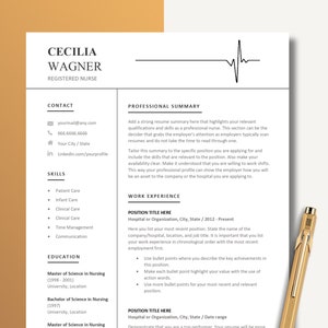 Nurse, Resume, Nurse Student Resume, Nurse Resume Template 1,2 and 3 Pages, CV Nurse, RN Resume, Medical Assistant, Registered Nurse CV