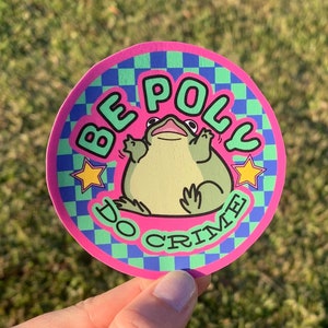 Adesivo Be Poly Do Crime Frog / Adesivo con bandiera dell'orgoglio polsexual / Regalo di anniversario abbinato