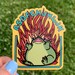 Burning Excited Chaotic Keyboard Smash Frog Sticker / Funny Exciting Good News Congratulations Gift / Stan Twitter Queer Culture Decal