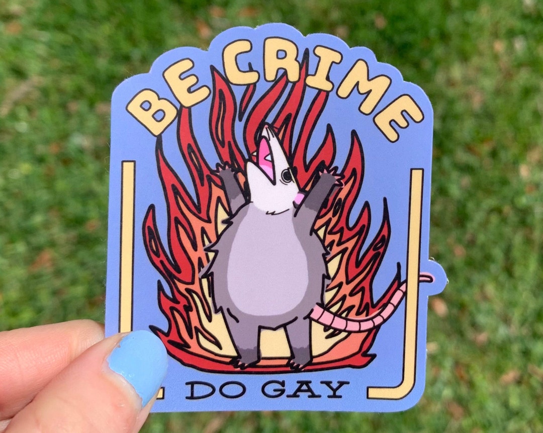 Be Crime Do Gay Sticker / Burning Opossum Sticker / Cute Funny Weird ...