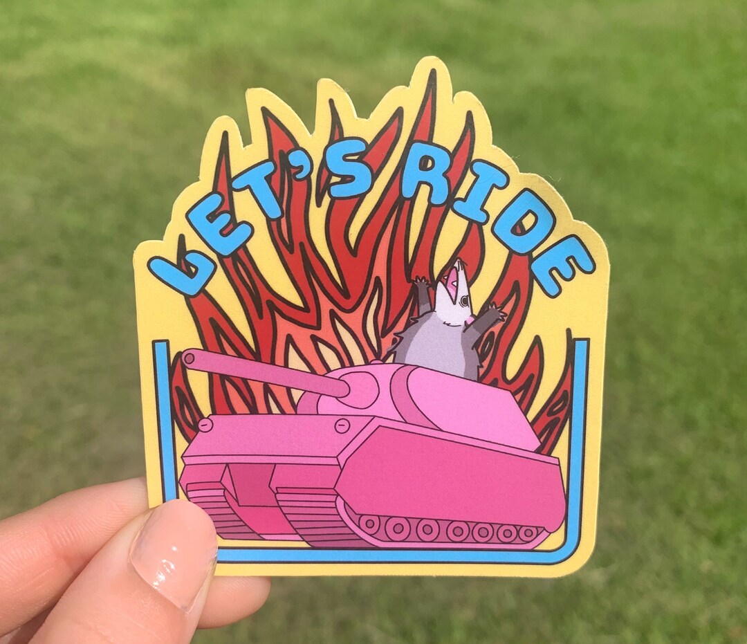 Let's Ride Chaotic Evil Burning Possum in a Tank Sticker / Vroom Vroom ...