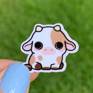 Paquet de 10 mini flocons d'autocollants vache / Stickers petite vache pour combler les espaces sur les bouteilles d'eau / Pack d'autocollants décoratifs décoratifs petite ferme