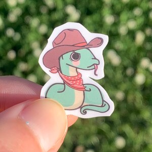 Confezione da 10 mini adesivi carini a forma di serpente da cowboy / adesivi kawaii con estetica animale western e selvaggio west per riempire gli spazi vuoti sulla bottiglia d'acqua del computer portatile