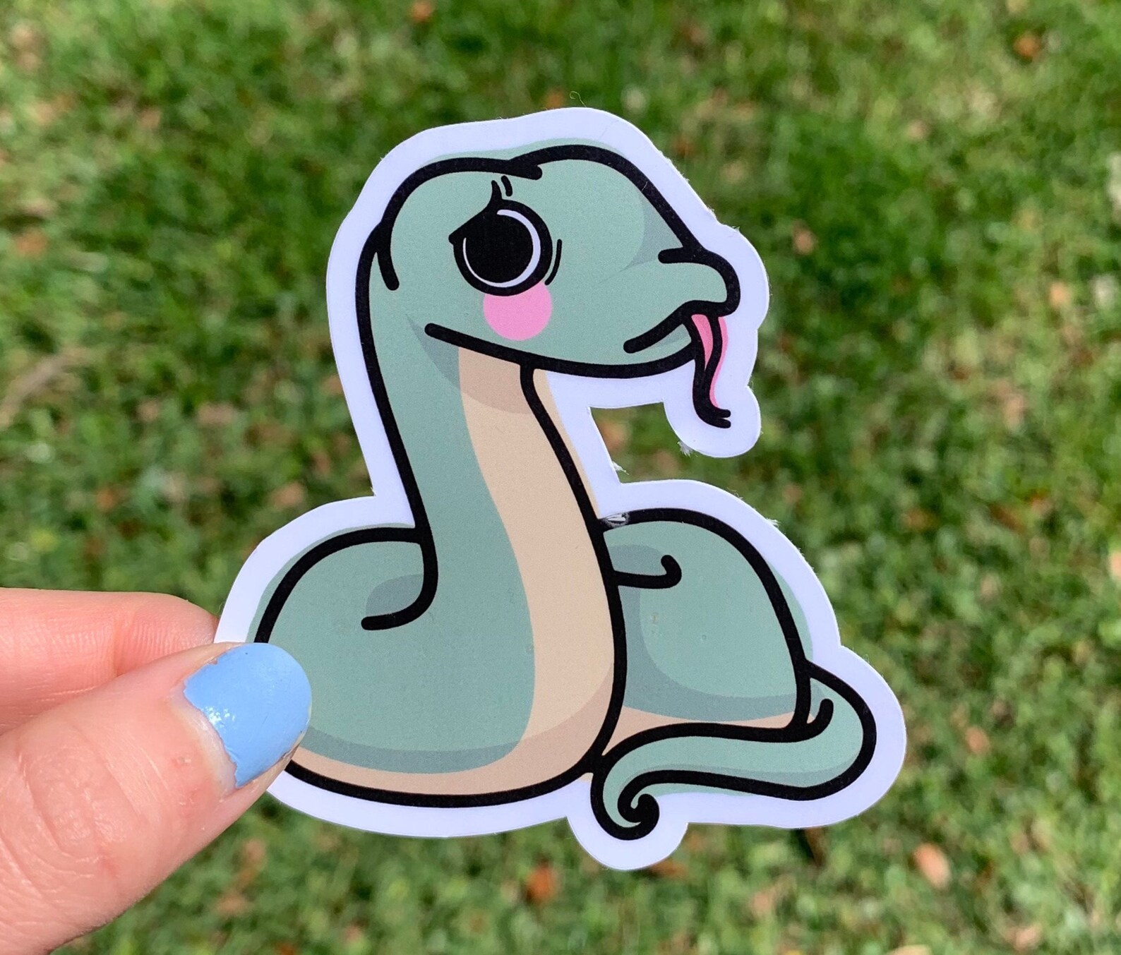 Cute Sad Worried Snake Sticker Etsy