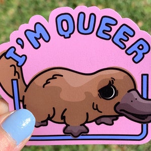 Ich bin seltsames nervöses Schnabeltier Aufkleber / lustiges seltsames Geschenk für schwule Teenager / einzigartiges Trans Pride Aufkleber
