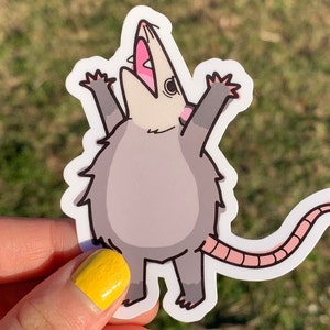 Adesivo opossum infuriato / Adesivo opossum strano e sconvolto / Regalo divertente che pensa a te