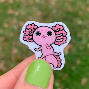 Paquete de 10 mini pegatinas de ajolote en escamas / Pequeñas calcomanías únicas y raras para mascotas para compartir