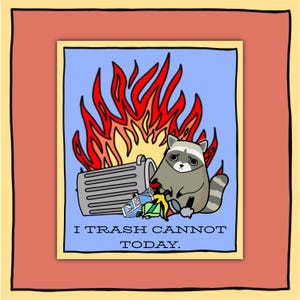 Ich kann heute nicht aufhören Waschbär Aufkleber | Süßes, lustiges, schwermütiges, trauriges, deprimiertes Emo-Auto Stoßstange Laptop Wasserflasche Aufkleber Geschenk für freche Teen Cartoon