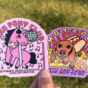 2 Pack Chappell Roan Stickers / Pink Pony Club Hot to Go Laptop Water Bottle Car Bumper Decals Gay Pride Month Gift for Teen Lesbian Hotdog