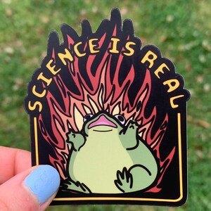 Wissenschaft ist wirklich Enraged Flaming Frosch Aufkleber / Chaotische Energie Nerdy Wissenschaft Aufkleber / Lustige Geschenk für Lehrer für Wissenschaft / Professor Laptop Aufkleber
