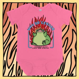 Why Be Gender When You Can Be Frog Baby Onesie / Genderless Child Outfit Shirt Gift for LGBT Nonbinary Enby Parent Baby Shower Cute Funny