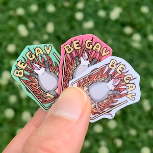 10-pack Be Gay Do Crime Raging Flaming Opossum ministickers / leuk grappig uniek LGBT Queer Pride Month-cadeau om te delen met vrienden Laptop