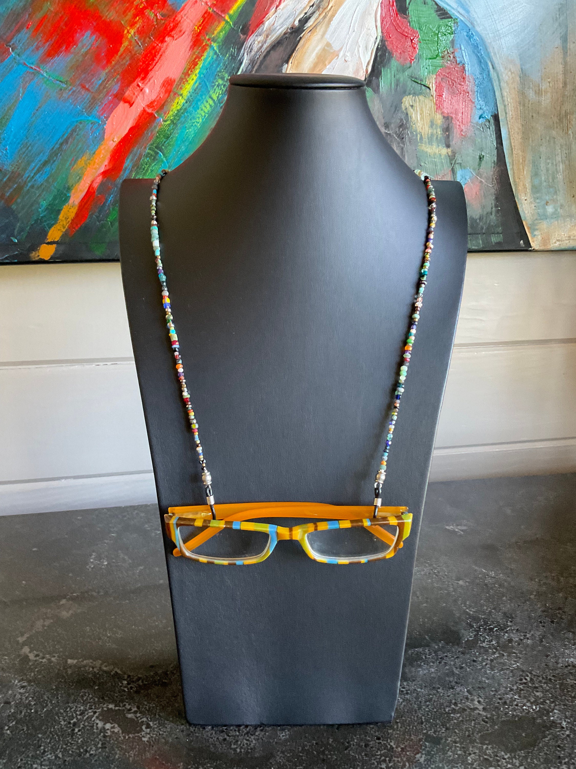 Fashion Acrylic Crystal Women Eyeglass Chains Rectangle Beaded Glasses  Chain Lanyard Jewelry Mask Holder Sunglasses Chain