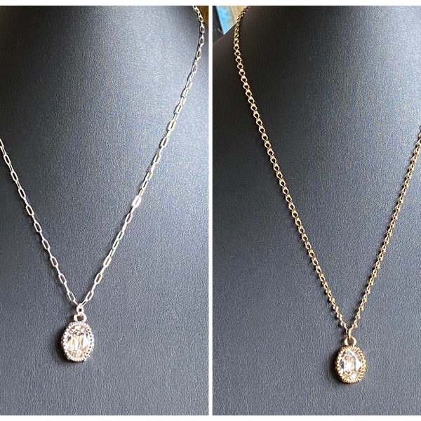 Antique Crystal Necklace Etsy