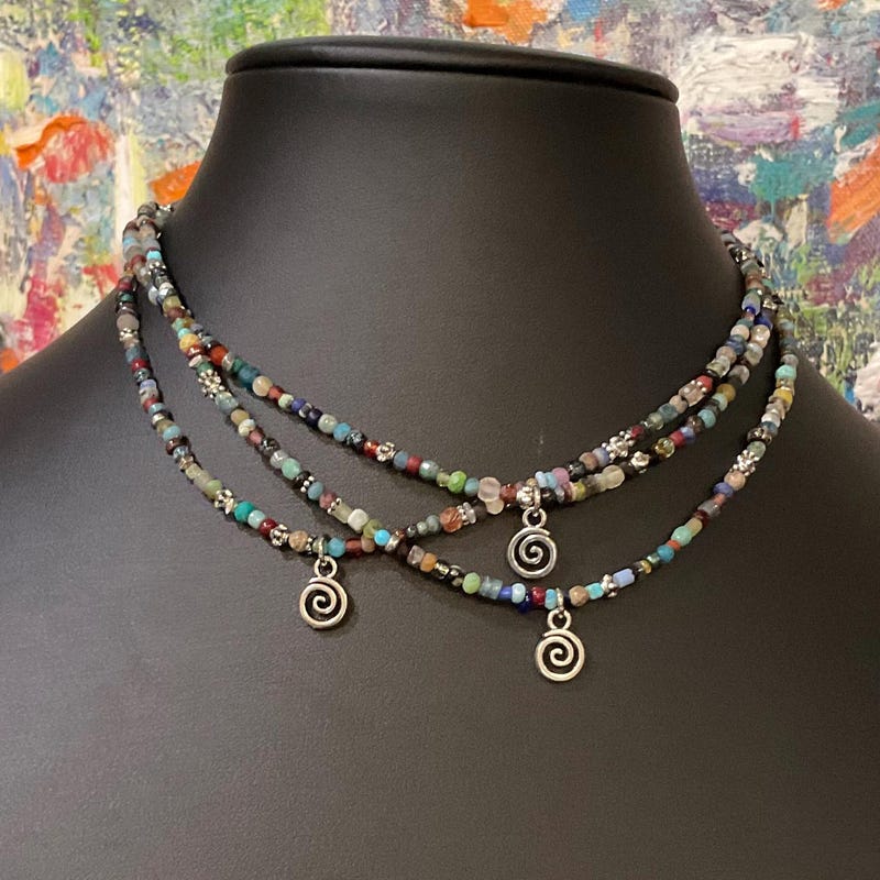 Boho Beaded Necklace - Etsy